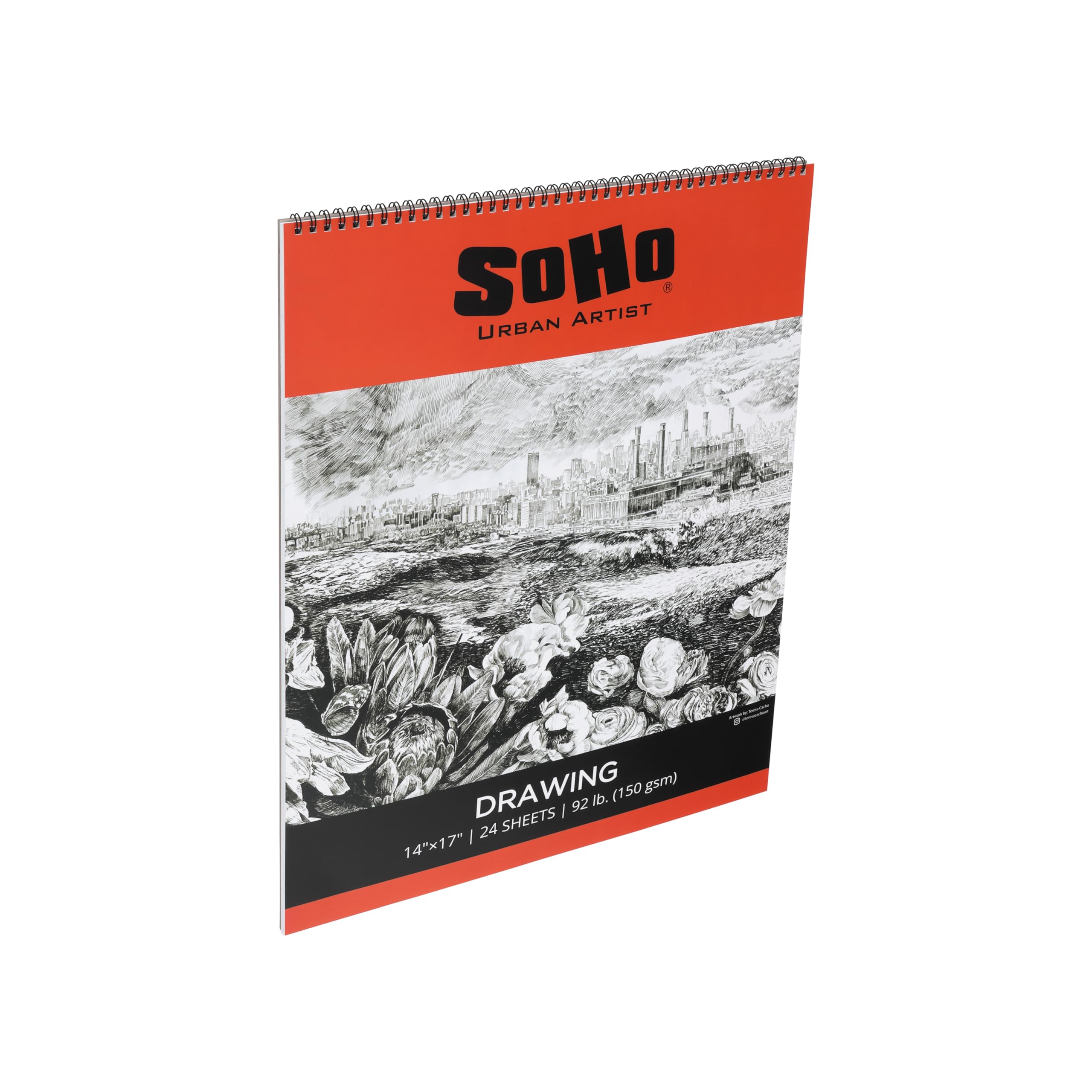 SoHo Urban Artist Blocco da disegno con copertina morbida, 35,6 x 43,2 cm, 41,7 kg, 150 g/m², per artisti, viaggi, illustrazioni e altro ancora, singolo