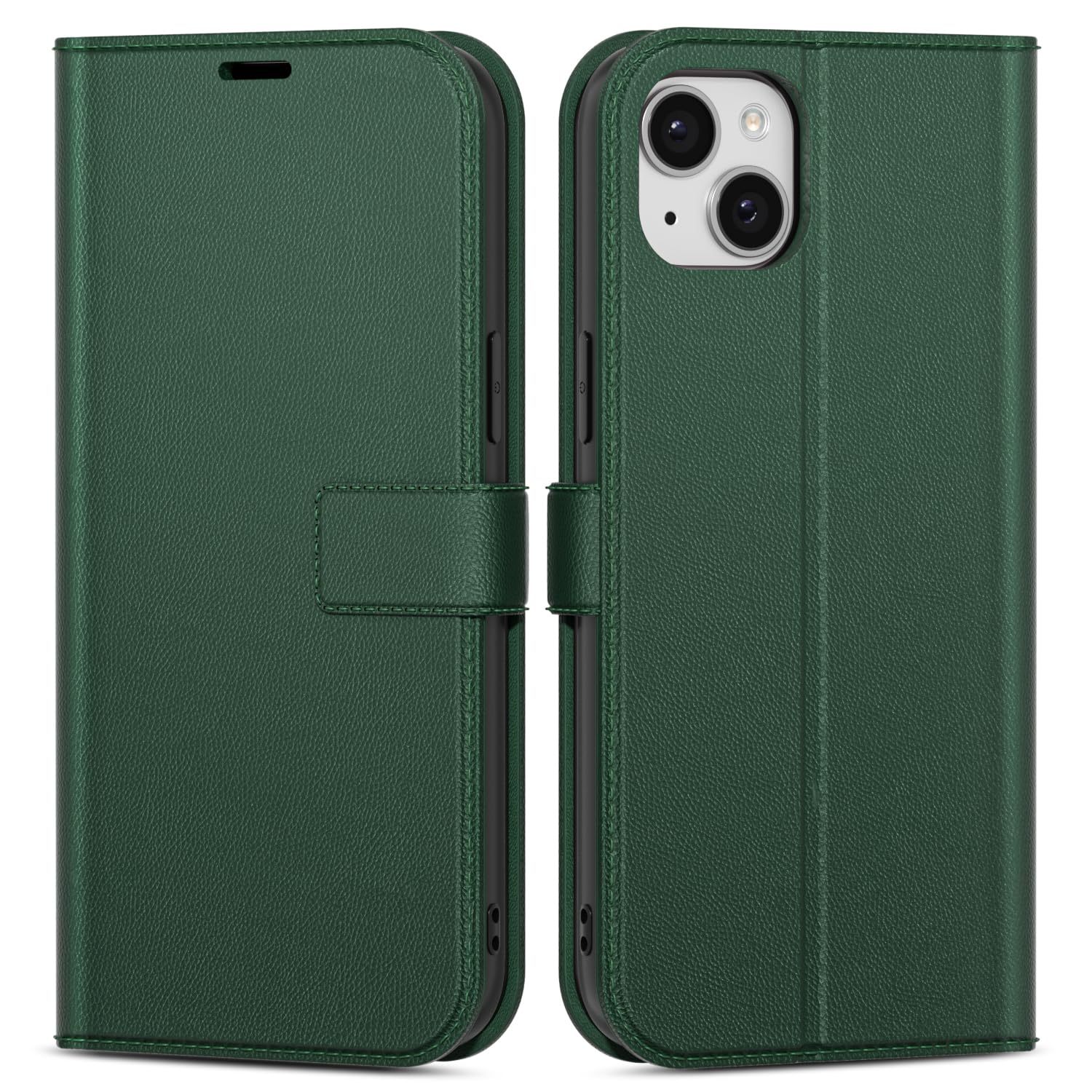 Oakxco for iPhone 14 Plus/ 15 Plus Wallet Case with Credit Card Holder, Magnetic RFID Slim Folio Book Flip Leather Phone Case for Women Men Girl, Cute