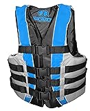 High-Performance Hardcore Adult Life Vest | USCG Approved Safety Flotation Device for Water Sports, Boating, and Outdoor Adventures | Fully Enclosed and Designed for Max Visibility Adult 4X/6X Blue
