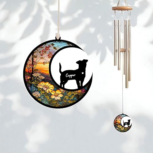 Miniatura 4 de LOVELYPOD Campanillas de viento para perros, regalos personalizados de pérdida de mascotas para amantes, adorno conmemorativo de condolencias, 3.54