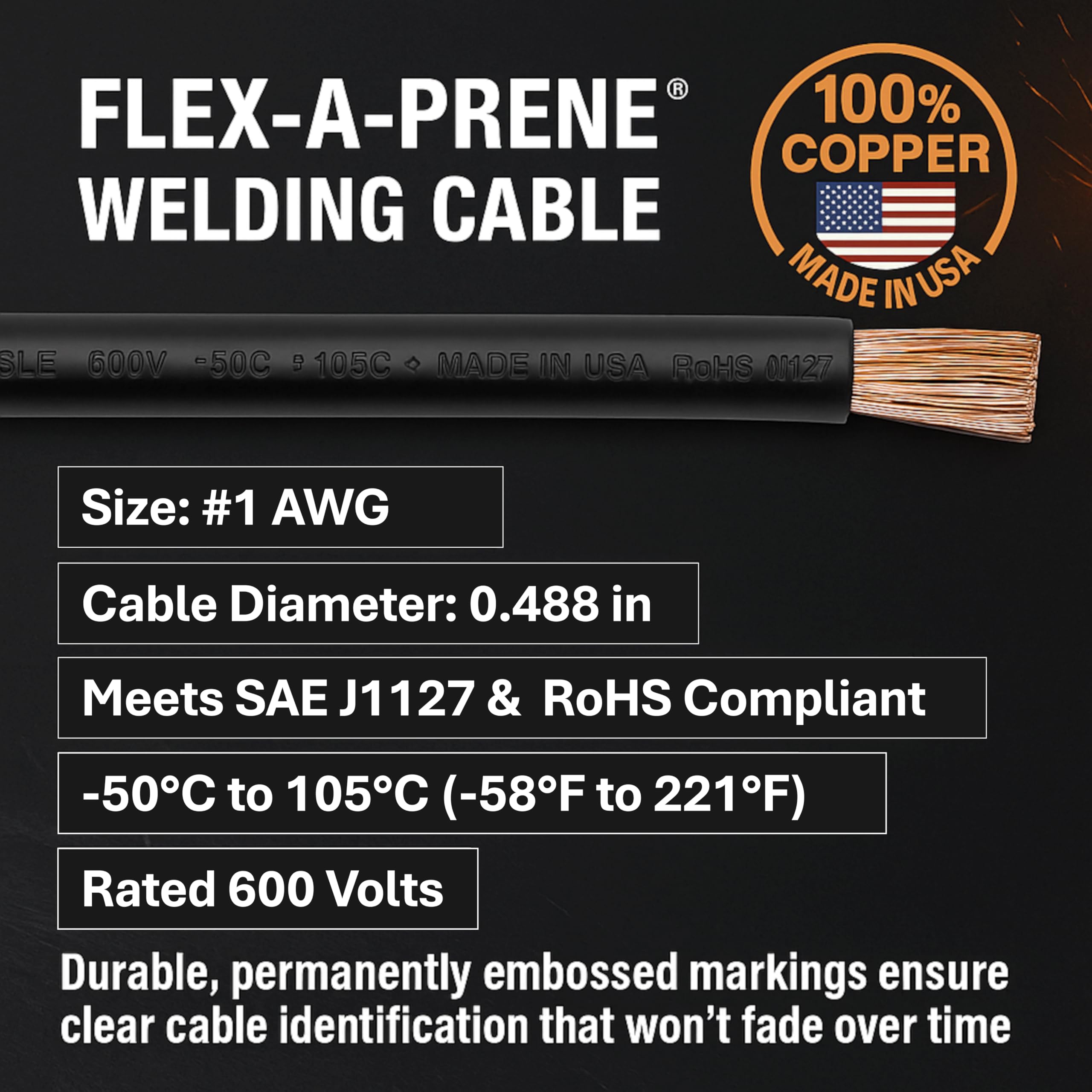 Soporte para electrodos de soldadura de 300 Amp – Cable AWG # 1