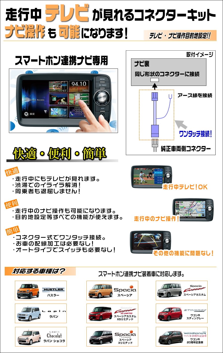Amazon | テレビキット ナビキット スズキ スペーシア （ MK32S ） H25