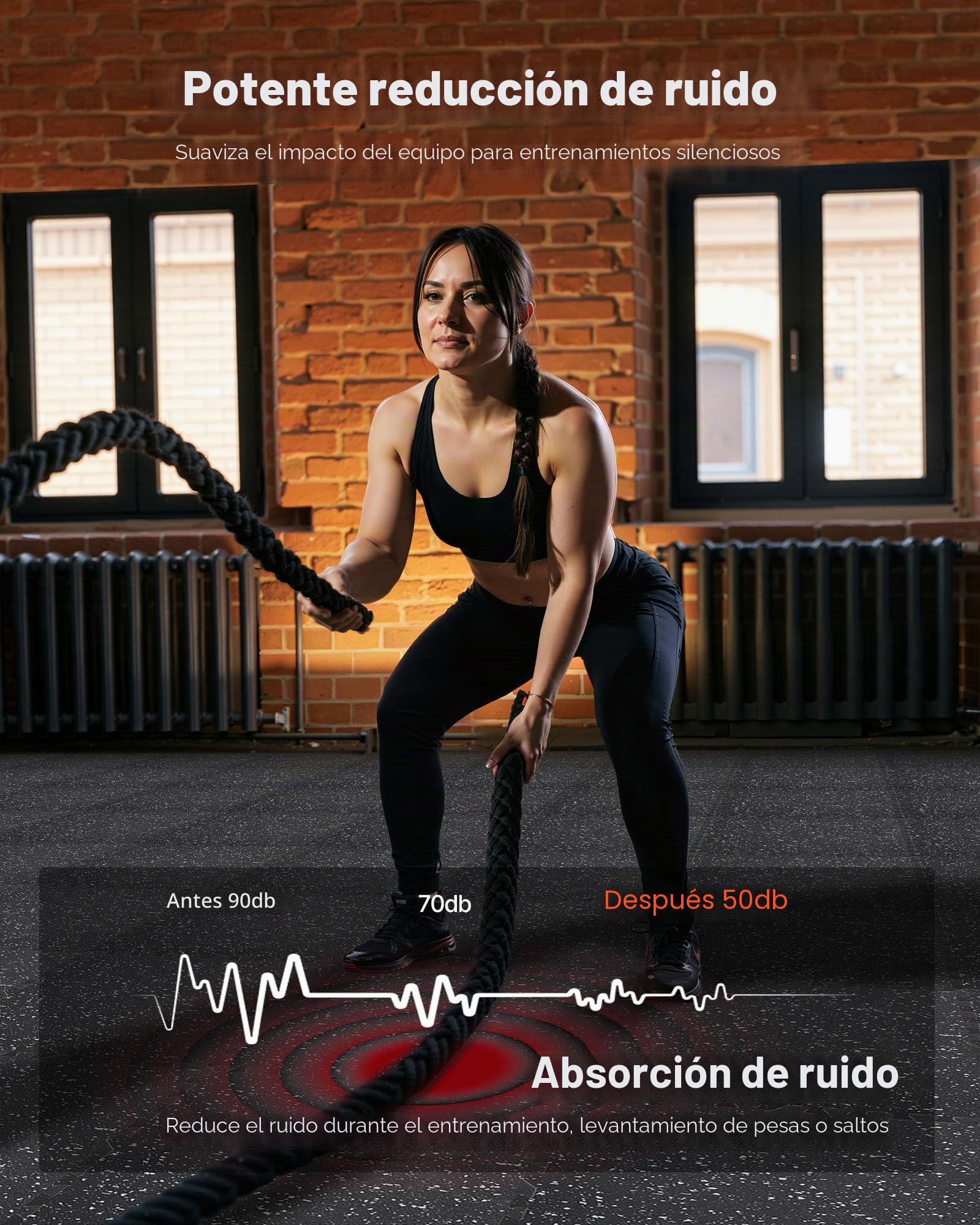 VEVOR Esterilla Puzzle 24 Piezas de 610 x 610 x 14 mm, Suelo Gimnasio de Goma EVA Alta Densidad, Colchoneta de Ejercicios con Puntos Grises Antiruido Antideslizante Antigolpe para Equipo Pesado, Casa