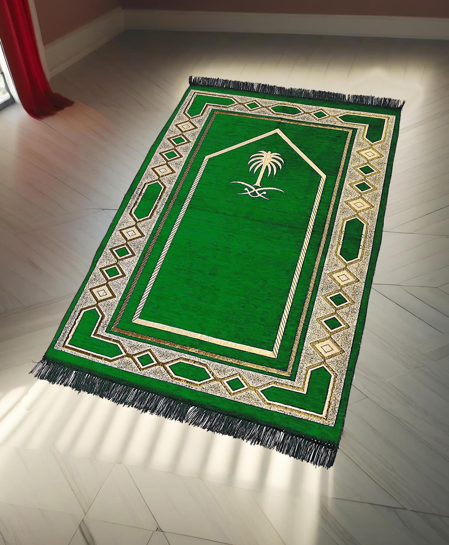 Velvet Prayer Mat - Meditation & Pooja Rug -6
