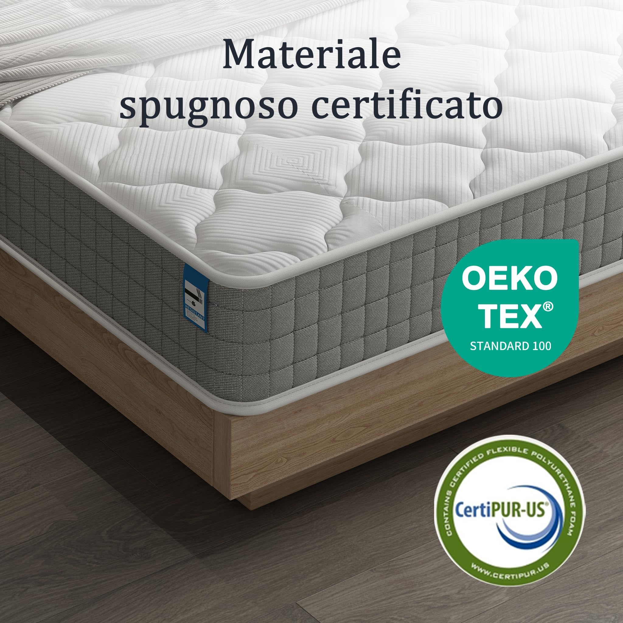 TEENO Materasso 120x190 cm, Alto 25 cm, Doppia Faccia, Materasso piazza e mezza ergonomico a 7 zone di media rigidità 120 x 190, Sollievo Pressione e Traspirante, Ipoallergenico e Antiacaro