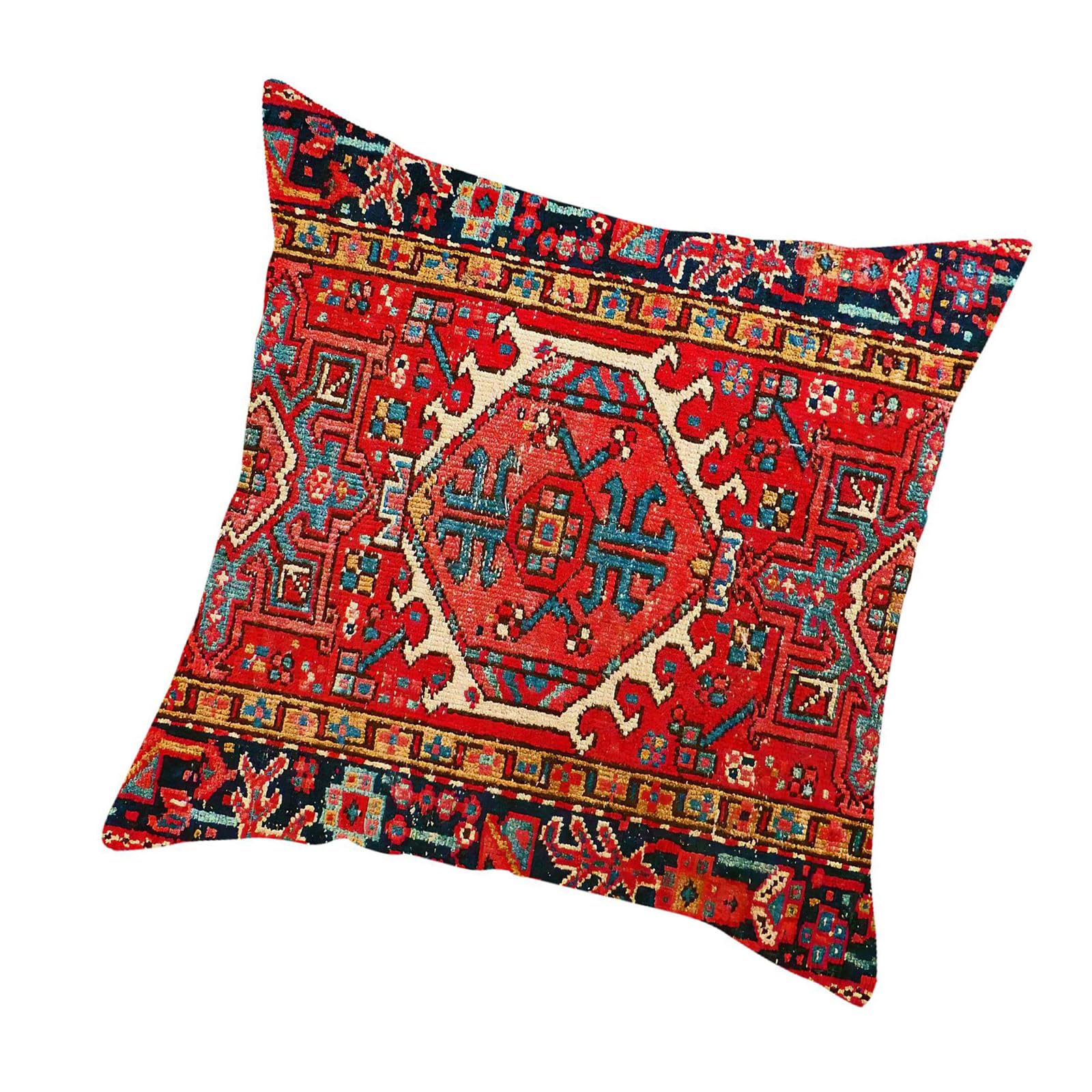 ZWWAAZHF Turkey Carpet Decorative Jacquards Pillow Cushions Covers 45x45cm Linen Pillowcase for Sofa Chair Turkey Carpet Throw Pillow Covers
