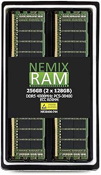 NEMIX RAM 256GB (2X128GB) DDR5 4800MHZ PC5-38400 4Rx4 1.1V CL40 288-PIN ECC RDIMM Registered Server Memory KIT Compatible with HP Z8 G5 and HP Z8 Fury G5 Workstation Desktop PC