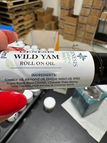 Miniatura 4 de Genesis - Rollo de raíz de ñame silvestre en rollo de 0.3 fl oz, aceite orgánico de raíz de ñame silvestre para mujeres con árbol casto, trébol rojo