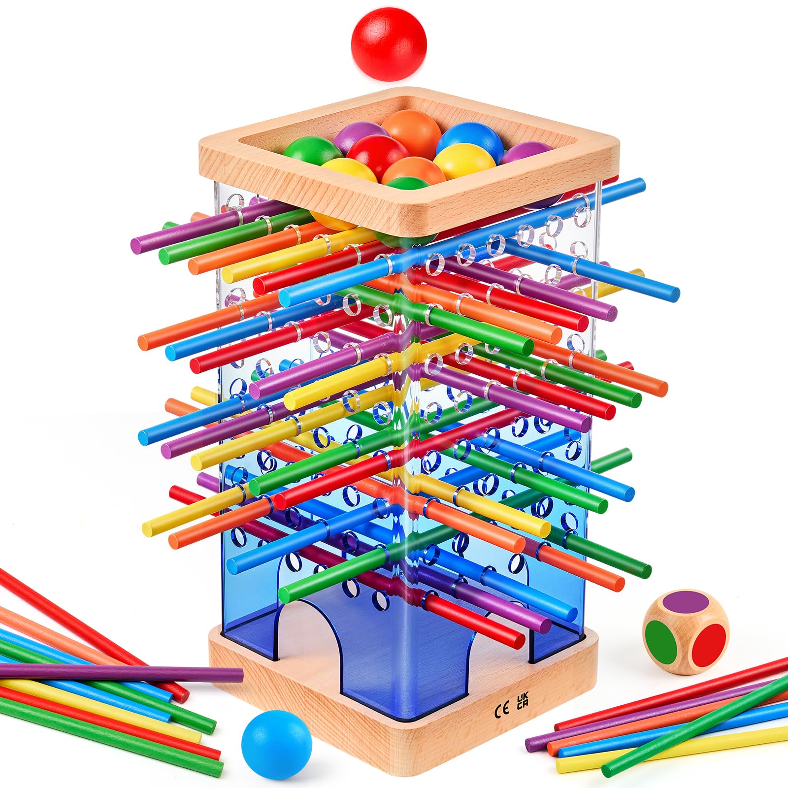Montessori Toys Kids Board Games Blue Gradient Tower for 3-6 Year Old