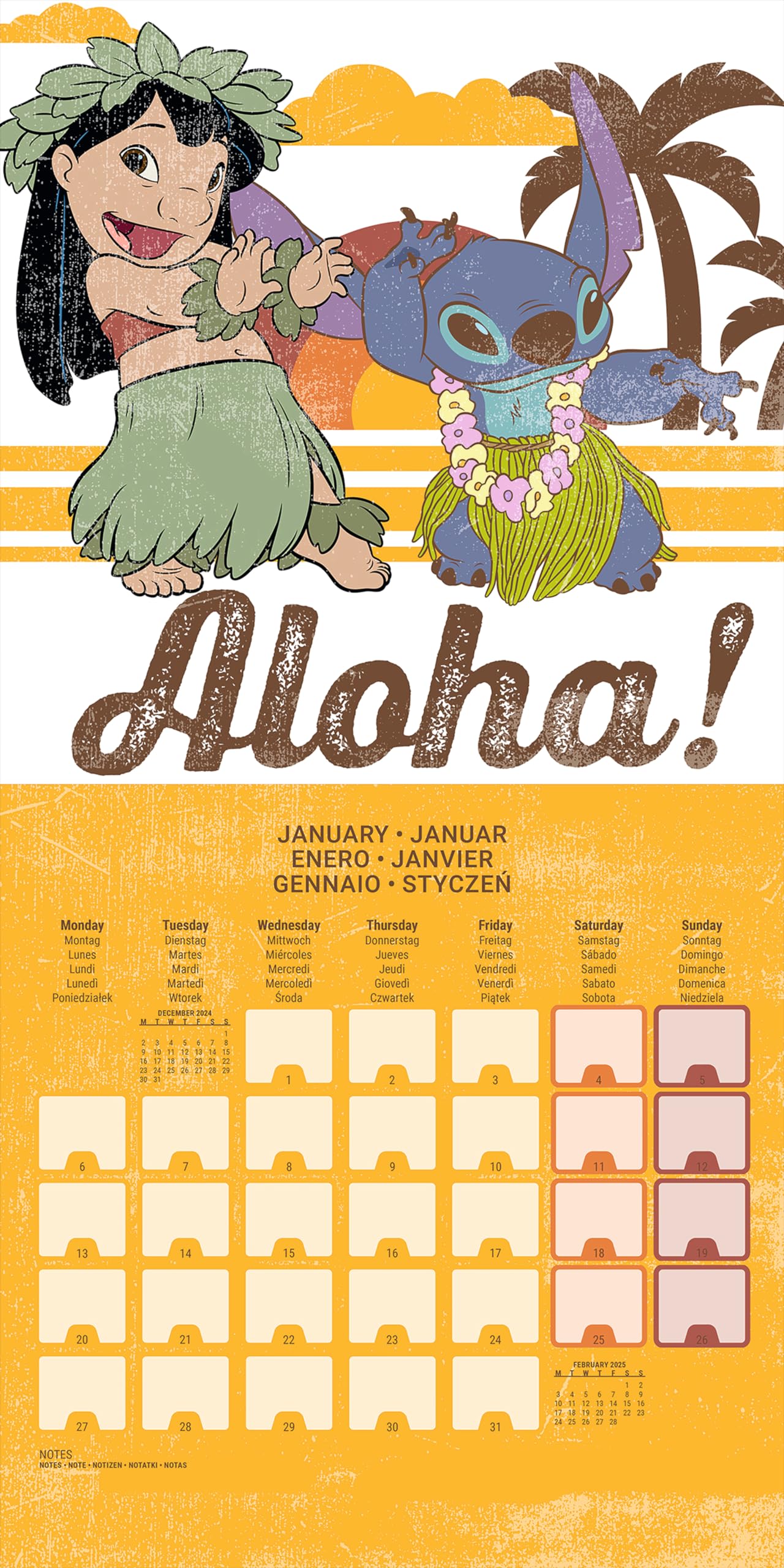 Pyramid International Lilo & Stitch 2025 Calendar, Official Disney 16-Month Planner, Colourful Art - Image 2
