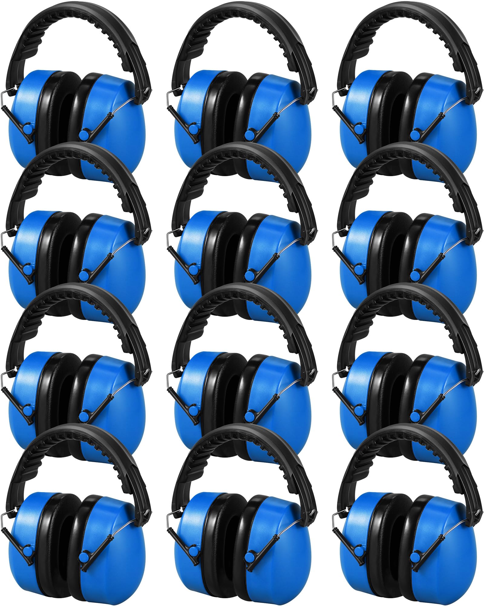 Copkim 12 orejeras de protección auditiva NRR de 28 dB, reducción de ruido, protección auditiva, orejeras ajustables para adultos y niños, reducción de ruido, insonorizadas (azul)