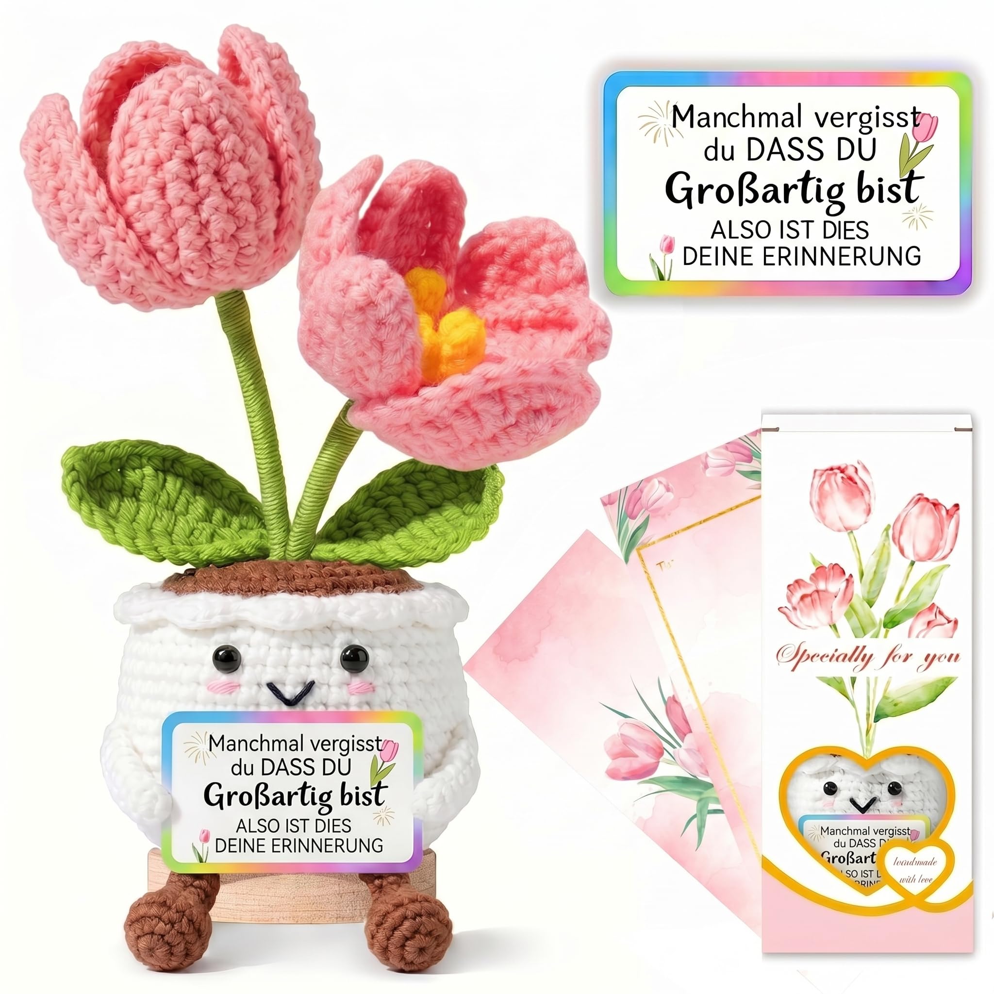 XIESUNUN Muttertagsgeschenk Geschenke für Mama Mutter - Geburtstagsgeschenk Mama Besondere Mutter Tochter Geschenk Tulpe Positive Potato Kartoffel (Mama)