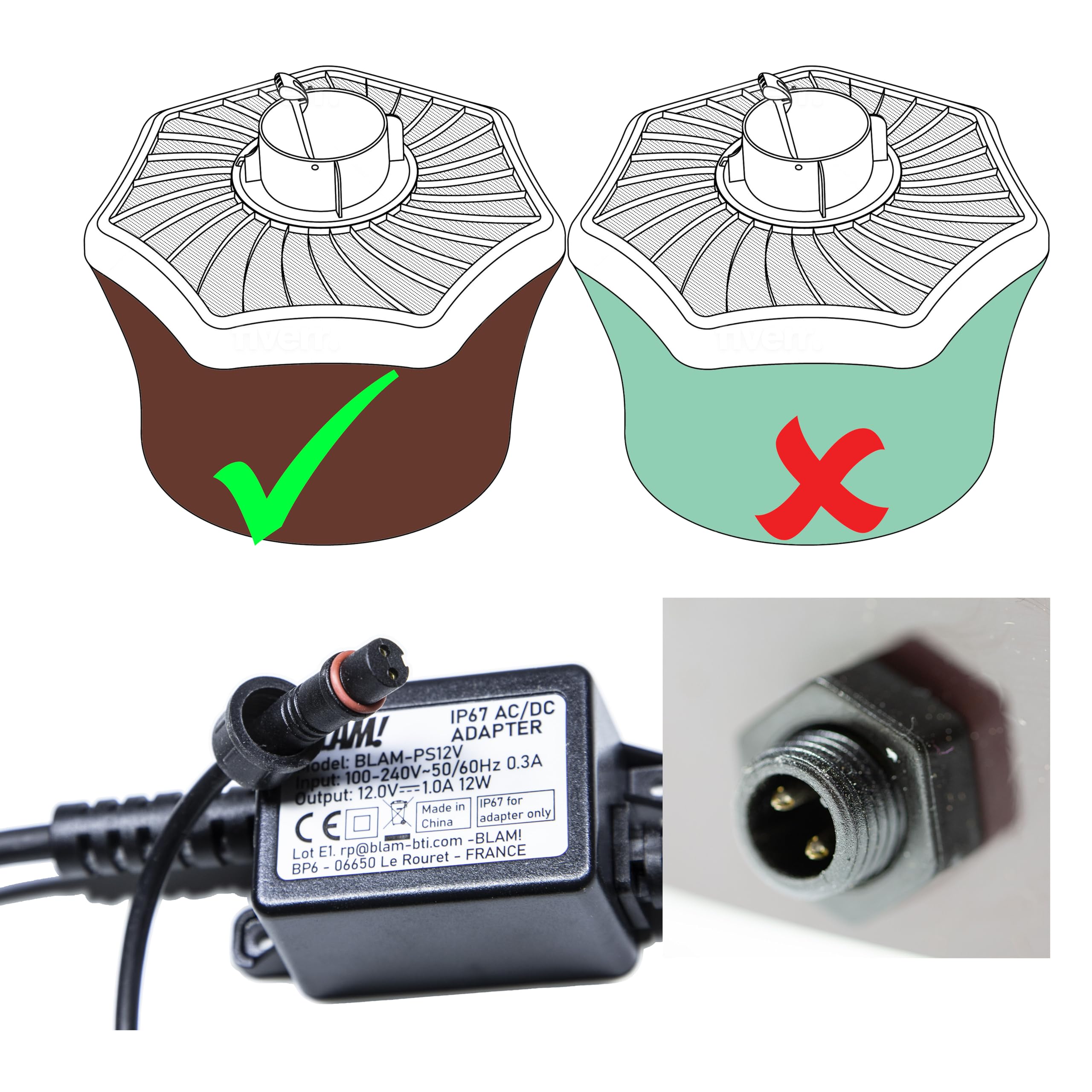 BLAM Transformateur d’Alimentation électrique 12V Compatible avec Biogents(*) BG-Mosquitaire(*) – Piège à Moustique, IP67, 9m de câble, Prise UE