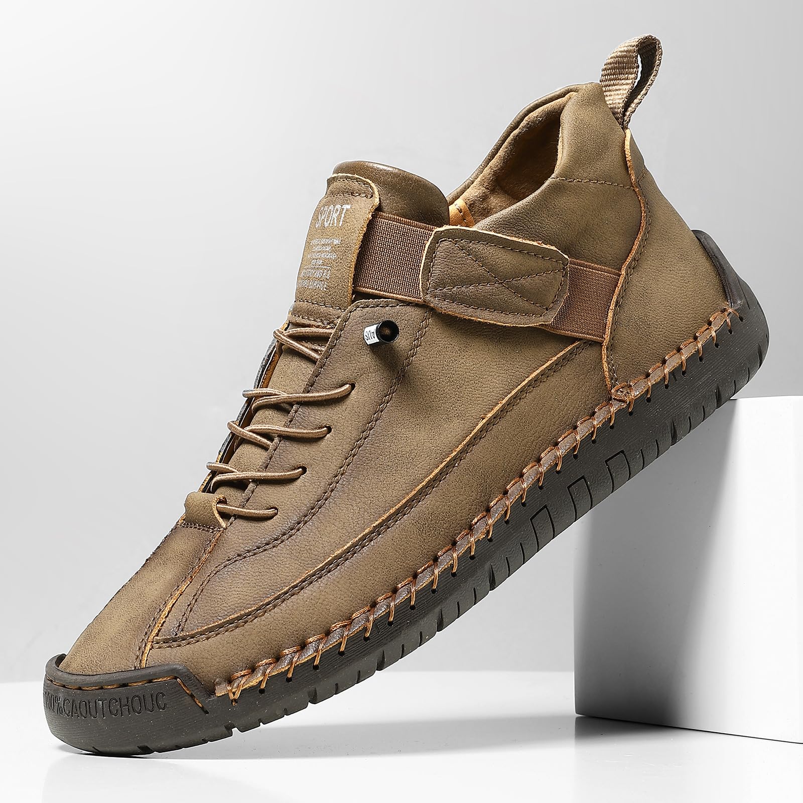 Bottines orthopédiques pour femme, en cuir, imperméables, à enfiler, légères, pour la marche, la randonnée, le camping, la conduite