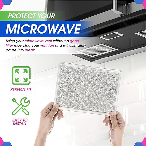 Miniatura 5 de Filtro de repuesto para microondas de 7.92 x 5.90 pulgadas, se adapta al filtro de microondas 5303319568 Frigidaire, filtro de grasa de malla de