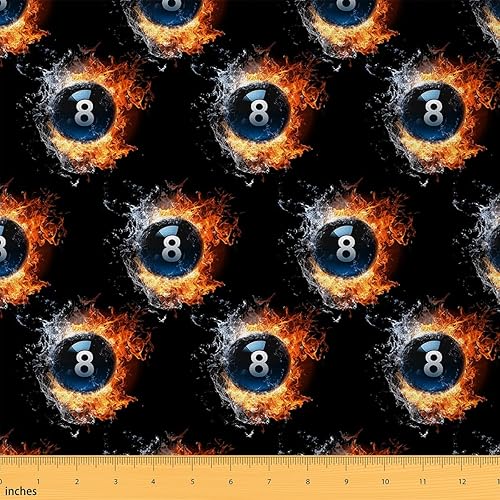 Feelyou The Yard - Tela de billar con temática deportiva para sillas, juegos de bolas de agua de fuego 3D, tela decorativa para tapicería y