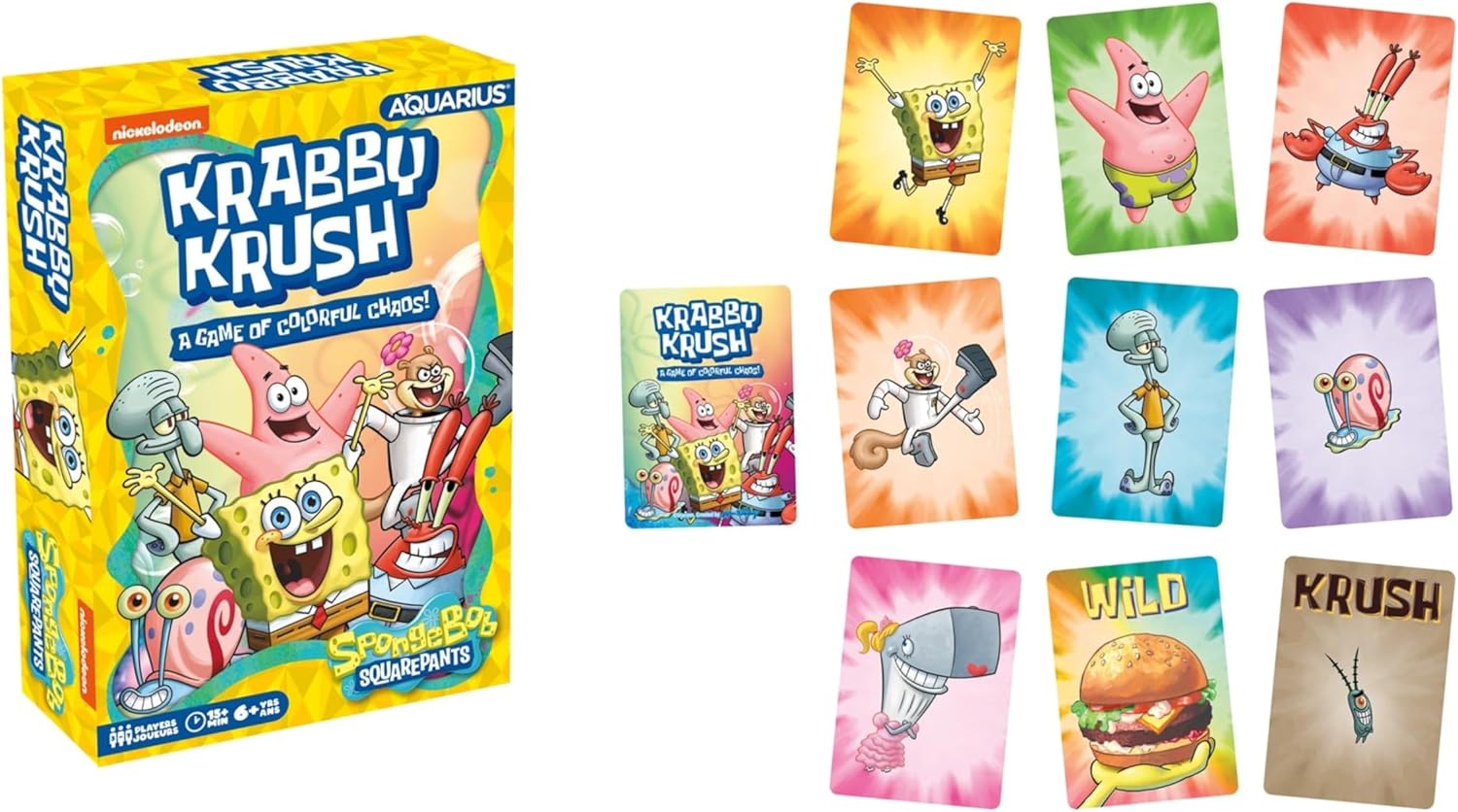 Aquarius Spongebob Krabby Krush Card Game - Great Family Fun - Ages 6+ - Officially Licensed Spongebob Squarepants Merchandise & Collectibles Card Game