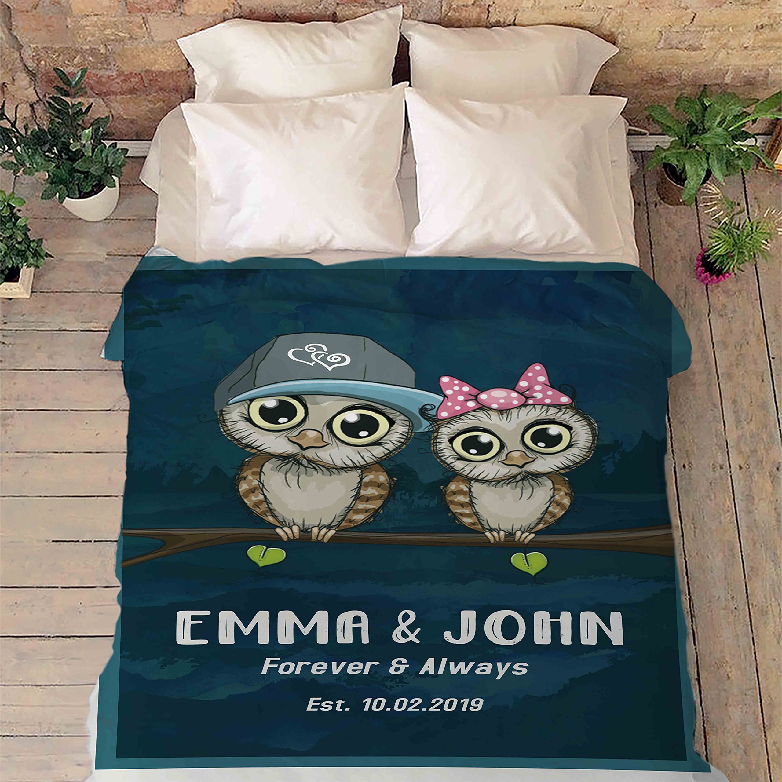 Forever & Always, Falling In Love - Personalized Custom Blanket - Gift For Couples