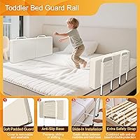 Vista 7 de Riel de cama para niños pequeños, protector de cama ajustable para camas individuales y matrimoniales, rieles de seguridad de cama para niños