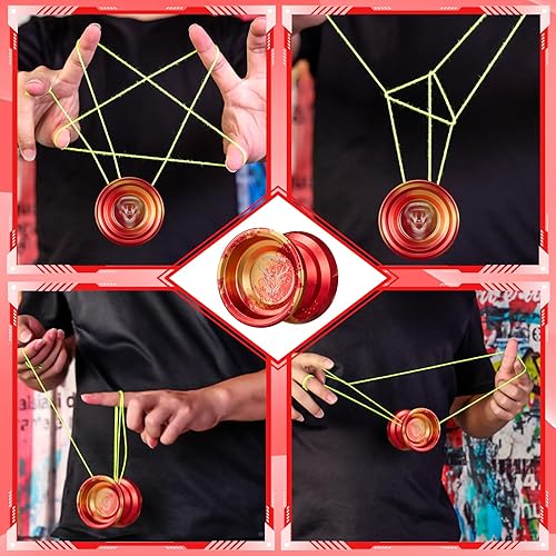 Miniatura 3 de FETESNICE Yoyo Yoyo profesional sensible de metal para niños principiantes, rodamiento Yoyo de repuesto para jugador Yoyo avanzado + herramienta de
