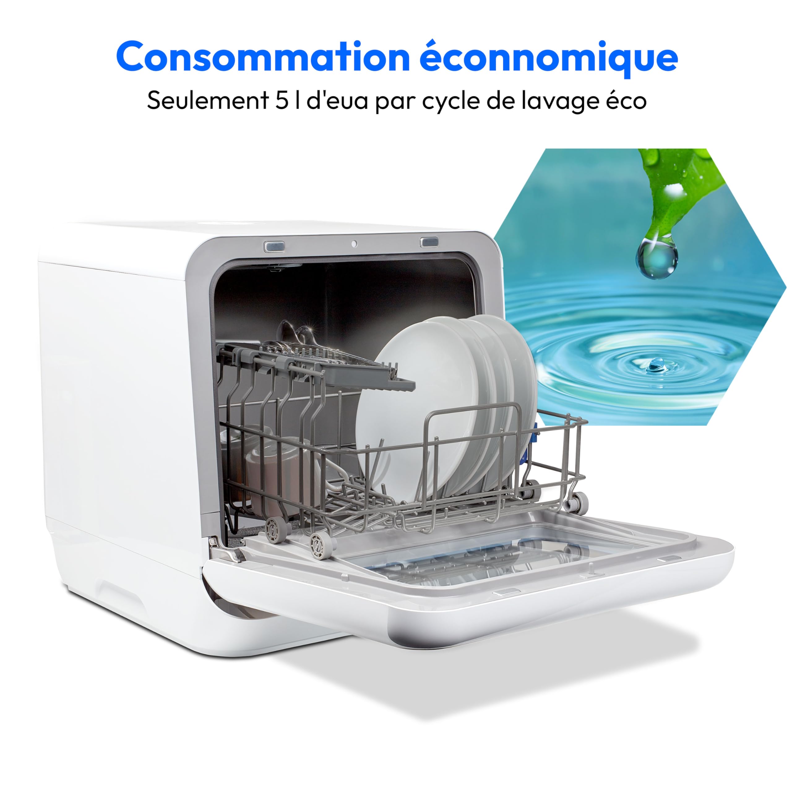MEDION Mini lave-vaisselle DWT20 2 couverts 6 programmes sans raccordement à l'eau