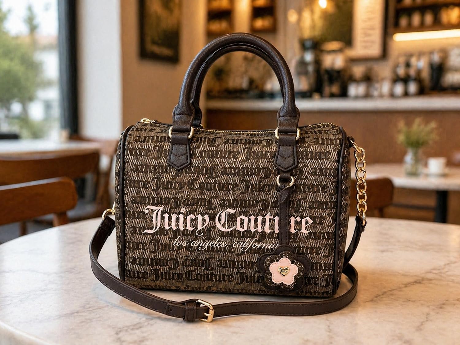 Juicy Couture Summer Garden Satchel Bag Structured Crossbody Top Handle Purse 10x8