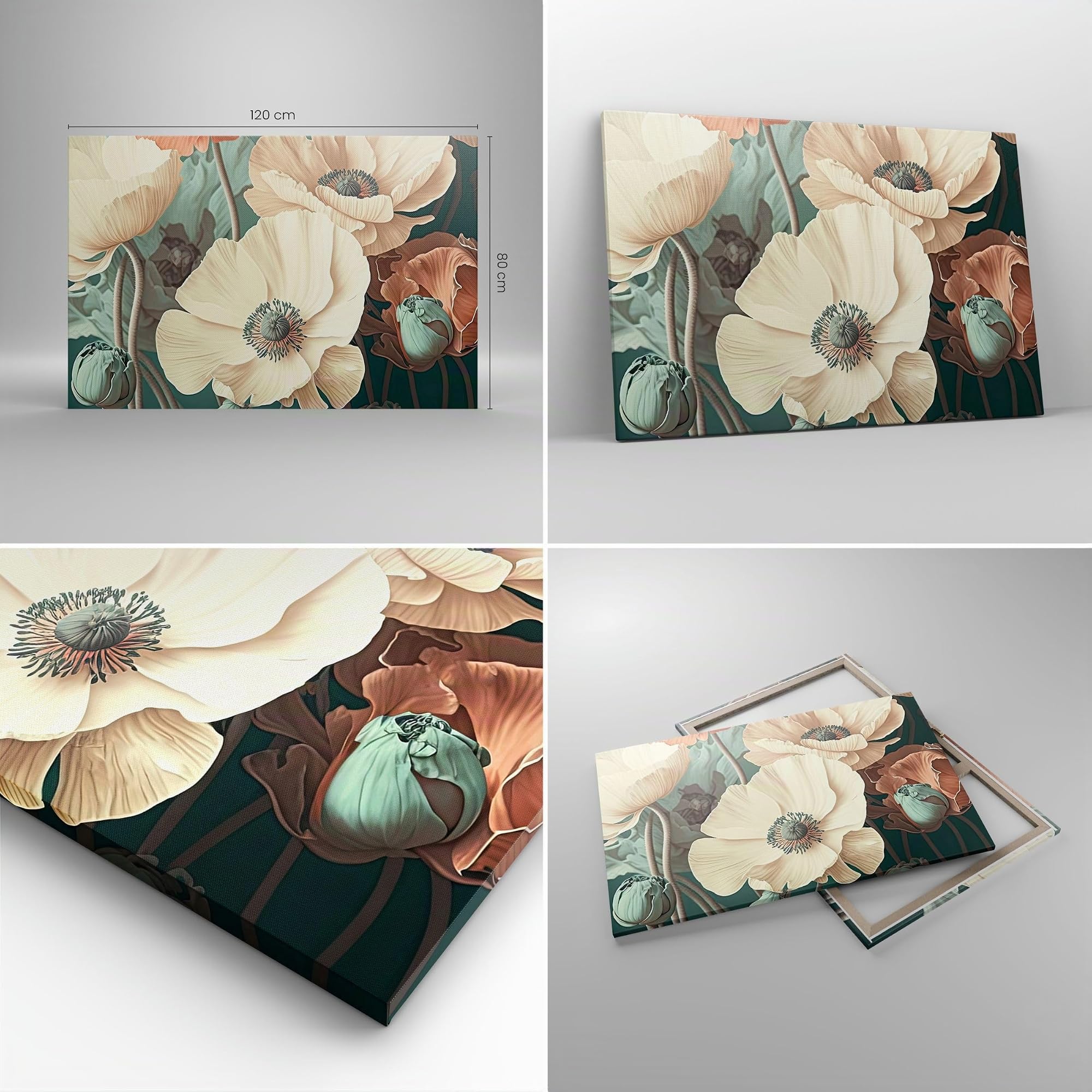 Cuadros Decoracion Salon Flores Plantas Pastel Lienzos decorativos 120x80cm Cuadro Sobre Lienzo Moderno Dormitorio Cocina Cuadros Pared Imágenes Wall Art Prints Decor Canvas Grande XXL AA120x80-5925