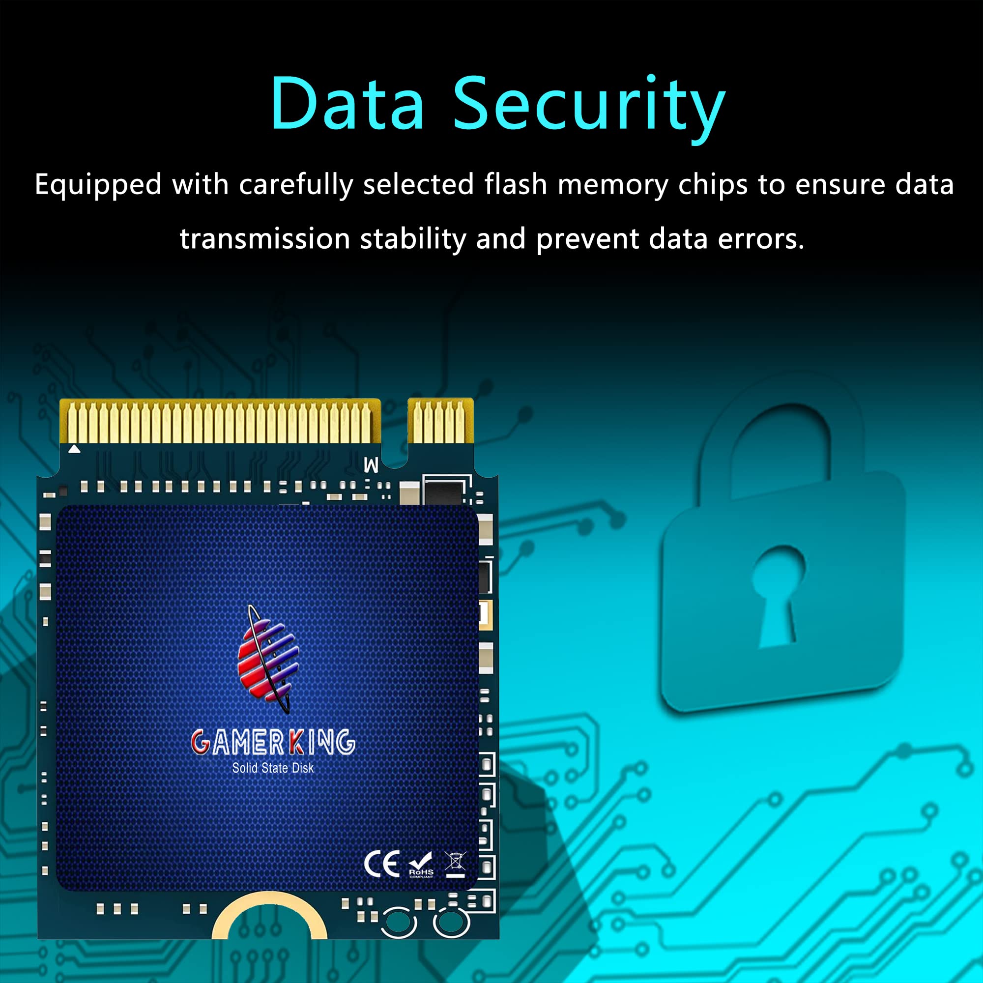 GAMERKING Unidad interna de estado sólido SSD NVMe PCIe Gen 4.0X4 M.2 2230 de 512 GB, compatible con PS5, Steam Deck, Microsoft Surface, Ultrabook, laptop, escritorio, GPD (M.2 2230 PCIe 4.0, 512 GB)