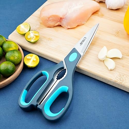 Miniatura 5 de CYRUS Tijeras de cocina resistentes aptas para lavavajillas, 2 tijeras de carne que se separan para cortar alimentos, aves de corral, cocina