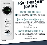 Vista 7 de Nostalgia Horno microondas compacto retro para encimera, 0.7 pies cúbicos, 700 vatios con pantalla digital LED, bloqueo para niños, interior fácil