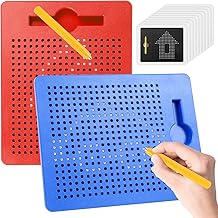 Magnetic Drawing Board, Pack of 2 Magic Board, Educational Drawing Tablet, Magnetic Game with Balls and Magnetic Pen for Children, School, Family