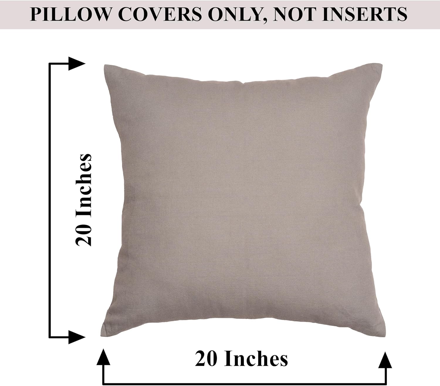 RELY+ Cotton Throw Pillow Covers 20x20 Inch Set of 2 Gray Decorative Zippered Cases for Couch Bedroom Sofa Living Room Decoration Gifts Outdoor & Indoor Square Pillow Cases image 5
