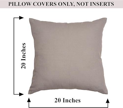 Vista 54 de RELY+ Juego de 2 fundas de almohada de algodón blancas de 18 x 18 pulgadas, fundas cuadradas con cremallera para sofá, sala de estar, fundas Blanco