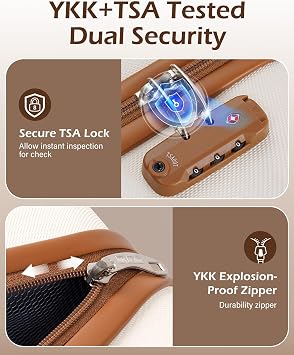 LONG VACATION Carry On Luggage Sets 3 Piece 20 Inch Suitcase Set, ABS+PC Hardshell Lightweight Travel Luggage with Spinner Wheels & YKK Zipper TSA Lock (BEIGE-BROWN, 20 Inch)