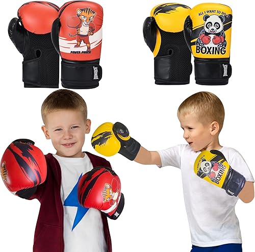 Guantes de boxeo para niños de 4 onzas y 6 onzas, guantes de saco de boxeo juveniles para entrenamiento de gimnasio en casa, kickboxing, Muay Thai,