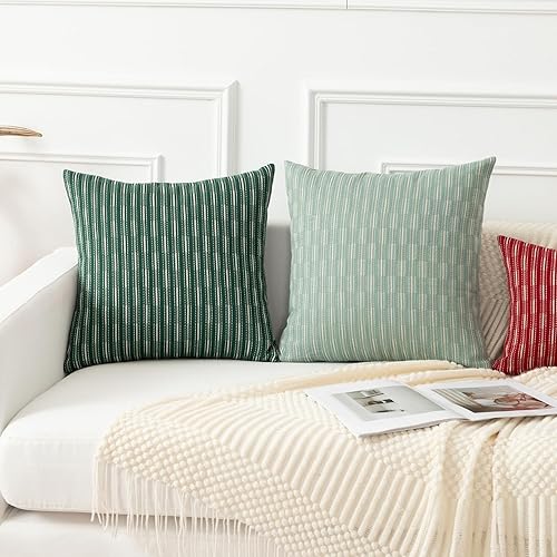 Miniatura 7 de Kevin Textile - Juego de 2 fundas de almohada decorativas de lino y arpillera, modernas, rústicas, de tejido rústico con textura, para sofá o cama,