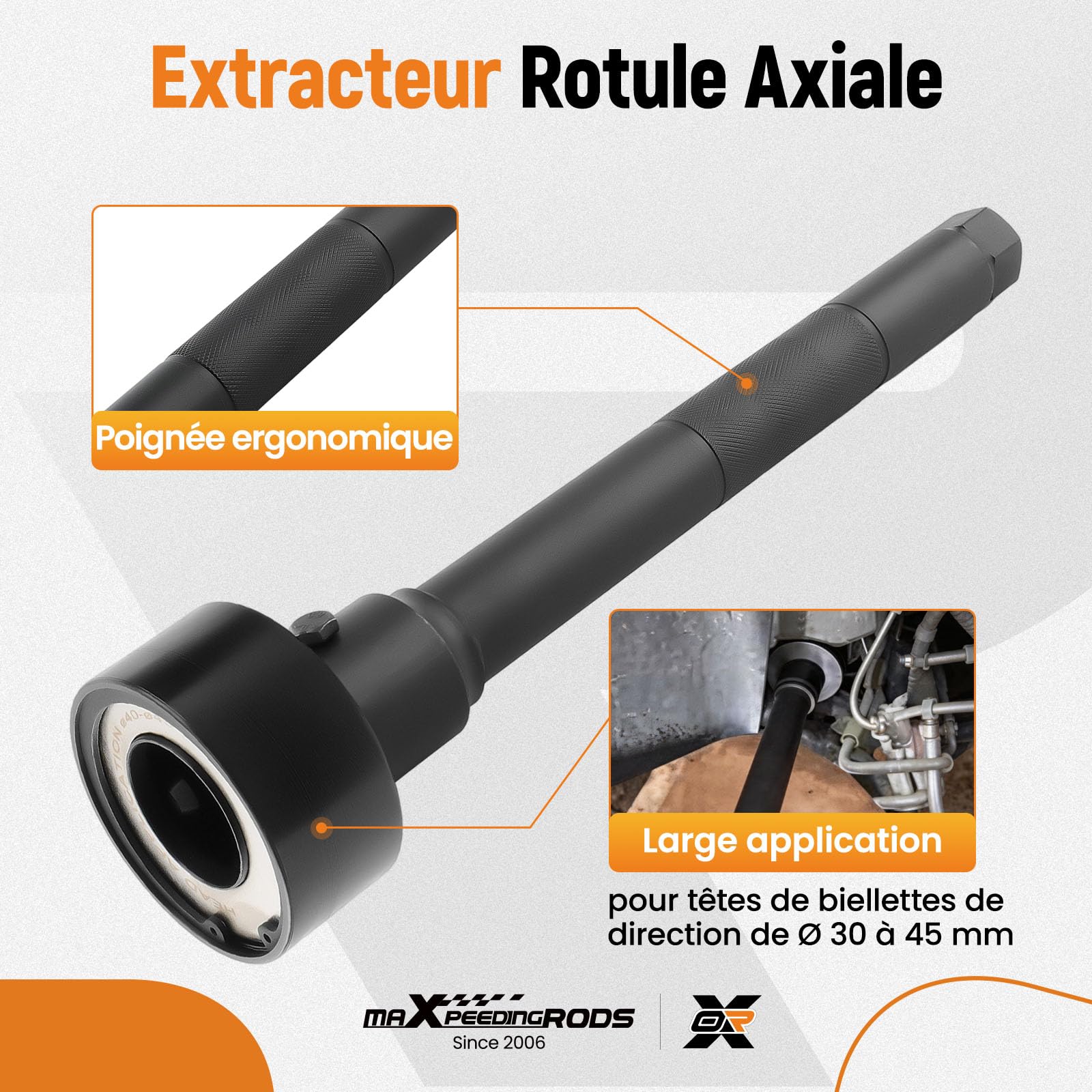 maXpeedingrods Lot de 4 extracteurs de biellette de direction axiale 30-45mm, Universel Outil de Montage/démontage Extracteur de Rotules de biellette axiale pour Voiture