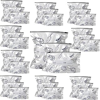 Reusable Aluminum Foil Sealable Storage Bags - Freezer Bags, Resealable Stand Up Pouches for Fresh Keeping, with Label, Zip Lock, Suitable for Vegetable, Fruit, Meat, and More,3 Size (30)