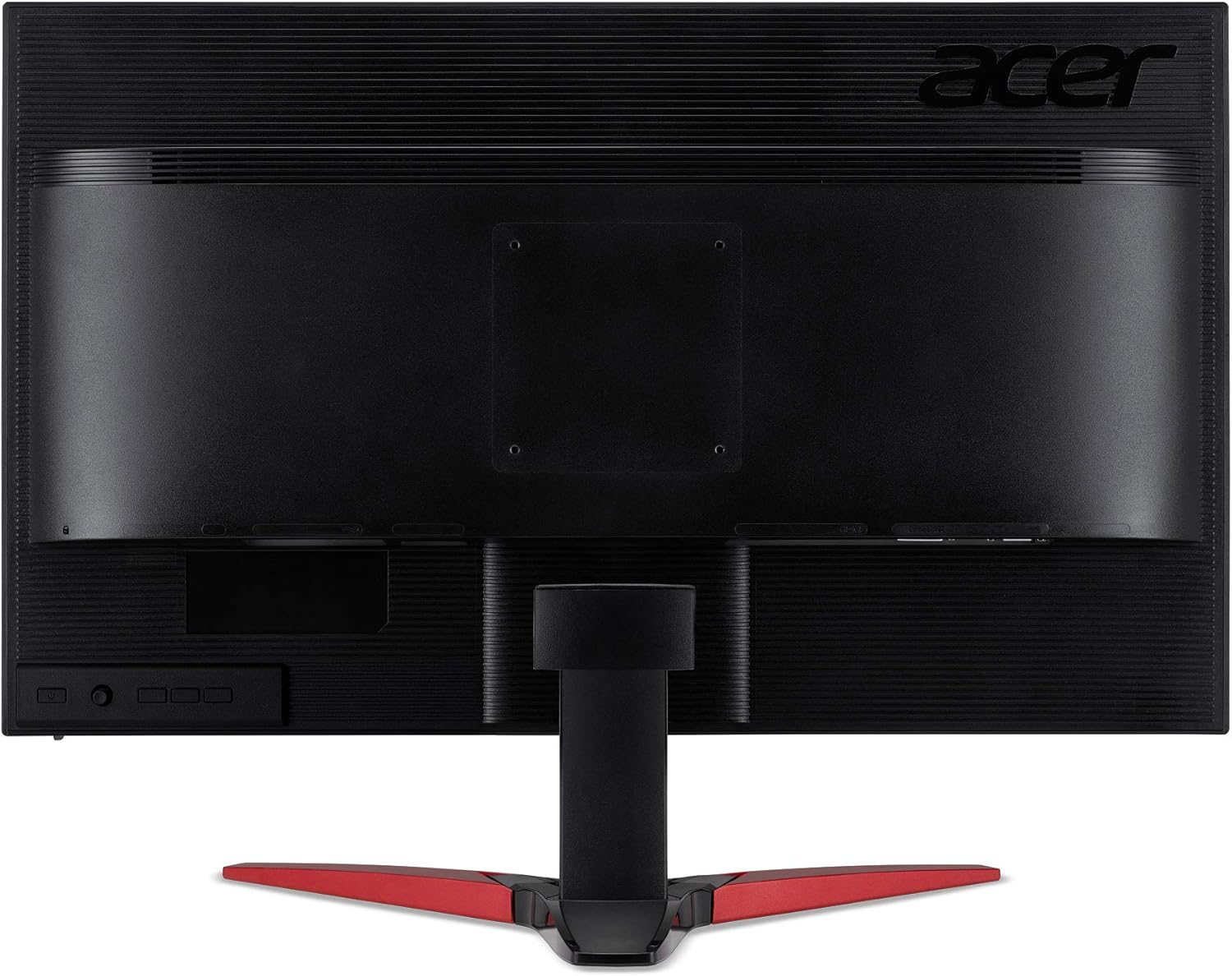 Acer KG241QSbiip Monitor Gaming FreeSync, 23,6, Display Full HD, 144 Hz, 165 Hz Overclock, 1 ms, 16:9, HDMI 2.0, DP 1.2, Lum 300 cd/m2, Cavo HDMI Incluso, Nero