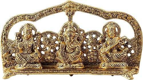 Miniatura 6 de Wonder Care Laxmi Ganesh Saraswati Ídolo para Diwali Laxmi Ganesh Sarasawti murti Decoración para el hogar y la oficina Estatua de Puja