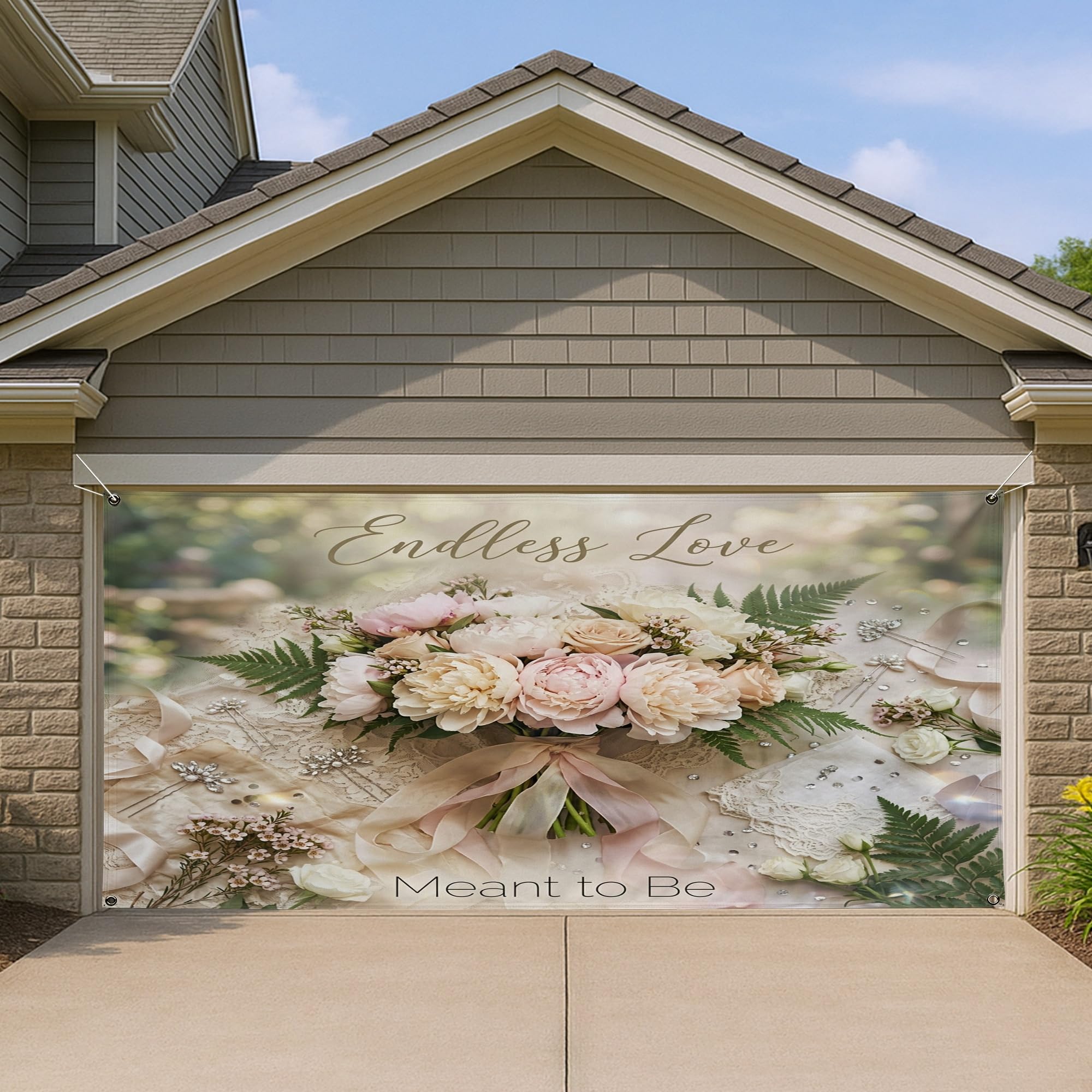 Couverture de porte de garage 1,8x4 m motif amour infini pour décoration murale