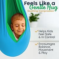 Vista 3 de Sensory Swing for Kids Indoor - Calming Cocoon Therapy Swing 360° Hardware - Holds 300lbs - Indoor Outdoor Sensory Hammock - Autism ADHD SPD Trusted