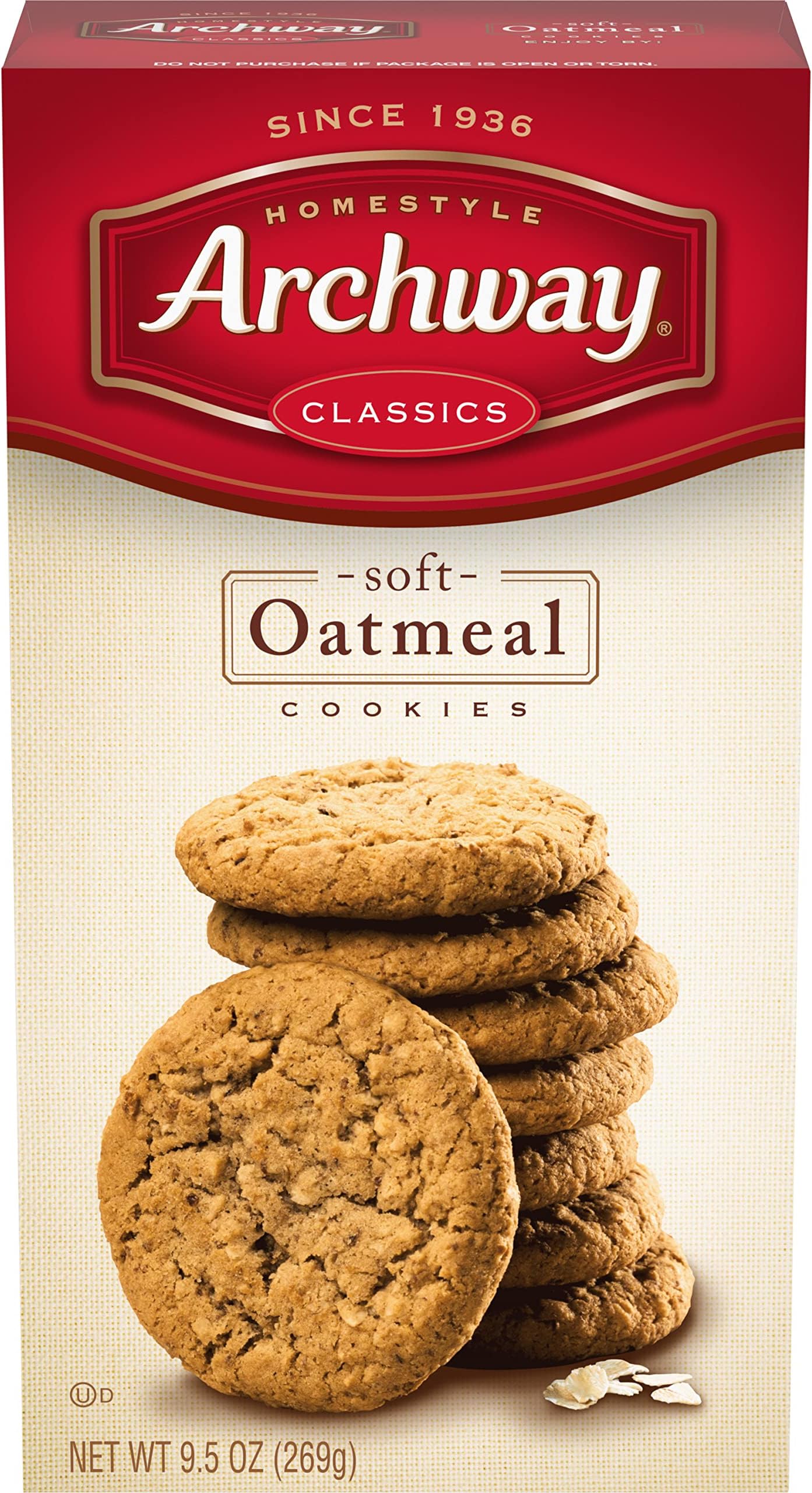 Cookies, Classic Soft Oatmeal Cookies, 9.5 Oz (Pack of 9)