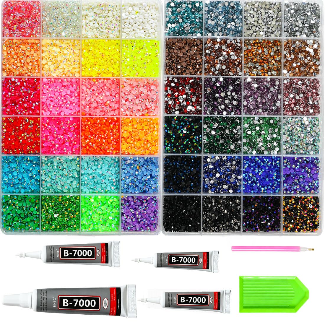 48000Pcs Resin Jelly Rhinestones for Crafting, Bedazzling Kit with Flatback Gems Rhinesto…