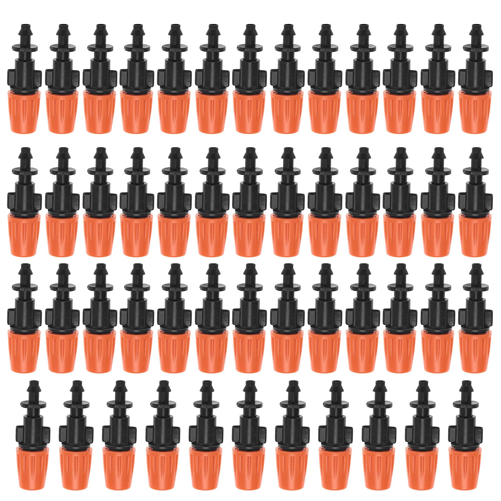 Kit de brumisation 50pcs, atomiseur Principal de gicleur de Buses de brumisation pour Le système d'irrigation par égouttement de Jardin (Orange)
