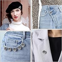 Vista 6 de TOOVREN 8 juegos de botones para jeans sueltos, botones de repuesto instantáneos sin costura ni herramientas, ajustables para apretar la cintura