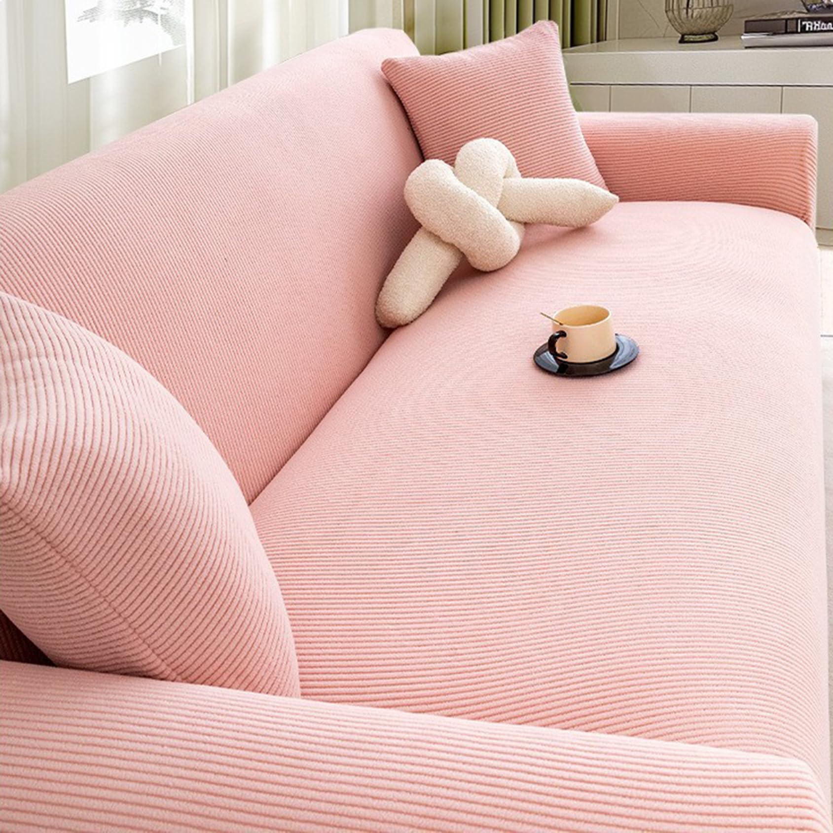 PERS Copridivano da 1/2/3/4/5 Posti, Copridivano Elasticizzati all-Inclusive, Copridivano Lavabili AntiGraffio per Gatti con 1 Federa(Size:3 Seater(190-230cm),Color:E)