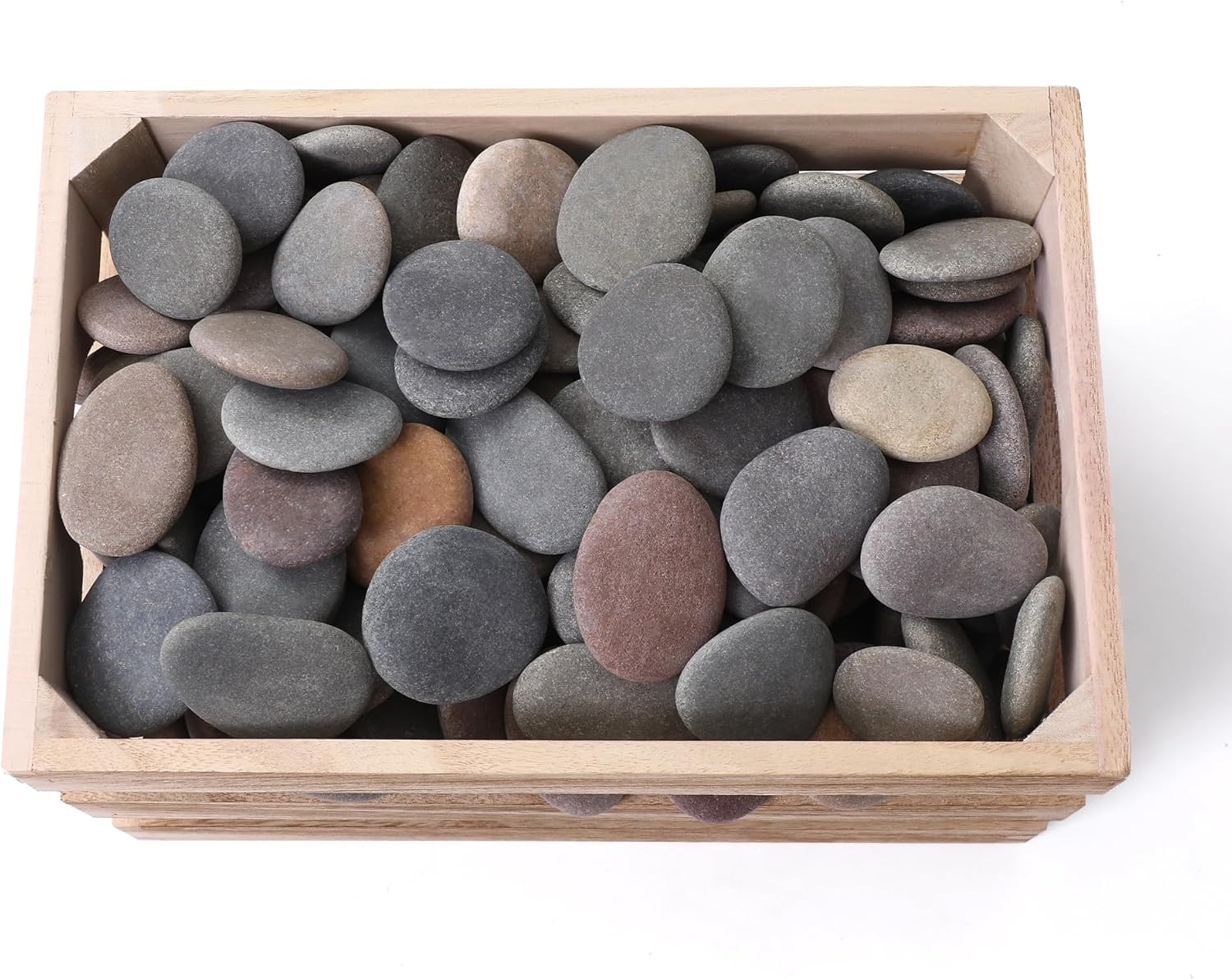 ROCART 100 Large 2.05-3.15" Flat Rocks for Painting, Smooth River Rocks Painting Supplies for Kindness Stones, Arts and Crafts, Decoration