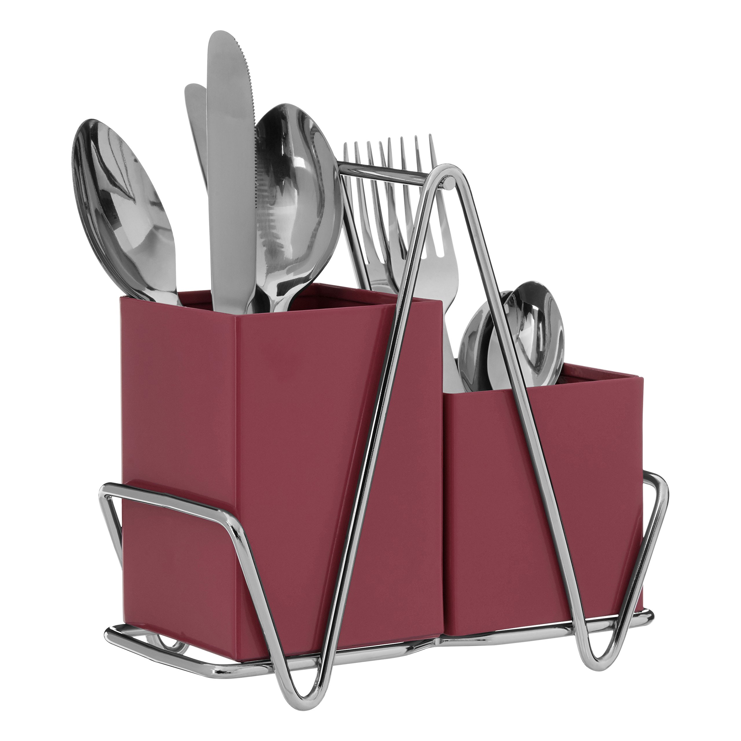 Premier Housewares 511133 2 Compartment Cutlery Caddy - Hot Pink, H18 x W18 x D9cm - Image 3