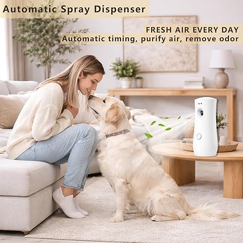 Miniatura 15 de Dispensador automático de ambientador en aerosol (paquete de 2), máquinas de aromaterapia ajustables de pie o montado en la pared para el hogar